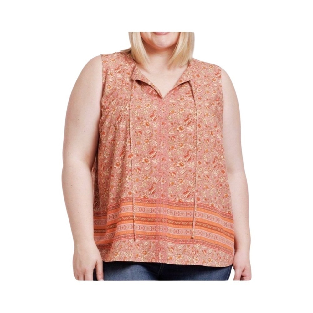 Daniel Rainn Maliah Sleeveless Floral Casual Sprint Blouse Shirt NWT Size 2X
